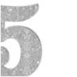 dekoracja numer na stol 15 srebrny brokat 19 cm