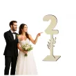 dekoracja numer na stol 2 drewno 24 cm