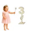 dekoracja numer na stol 3 drewno 24 cm