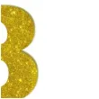 dekoracja numer na stol 3 zloty brokat 19 cm