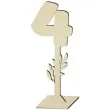 dekoracja numer na stol 4 drewno 24 cm