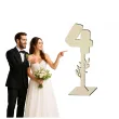 dekoracja numer na stol 4 drewno 24 cm