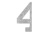 dekoracja numer na stol 4 srebrny brokat 19 cm