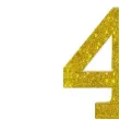 dekoracja numer na stol 4 zloty brokat 19 cm