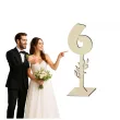 dekoracja numer na stol 6 drewno 24 cm
