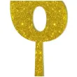 dekoracja numer na stol 6 zloty brokat 19 cm