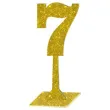 dekoracja numer na stol 7 zloty brokat 19 cm
