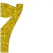 dekoracja numer na stol 7 zloty brokat 19 cm