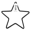 dekoracja obrecz gwiazda czarna dekorlamp 9 cm