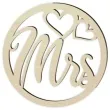 dekoracja obrecz okragla mr i mrs drewniana 40cm 2 szt