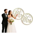 dekoracja obrecz okragla mr i mrs drewniana 40cm 2 szt