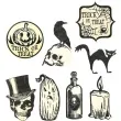 dekoracja papierowa halloween brokat guirca 9 szt