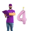 dekoracja prezent na 4 urodziny balon foliowy lawendowa wesola cyferka 4 z czapeczka 37 cali