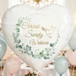 dekoracja prezent na chrzest swiety balon foliowy personalizowany serce z imieniem eukaliptus