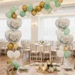 dekoracja prezent na chrzest swiety balon foliowy personalizowany serce z imieniem eukaliptus