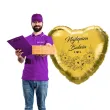 dekoracja prezent na dzien babci balon foliowy serce najlepsza babcia zloty 18 hrt