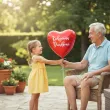 dekoracja prezent na dzien dziadka urodziny balon foliowy serce kochanemu dziadkowi czerwony