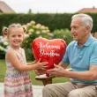 dekoracja prezent na dzien dziadka urodziny balon foliowy serce kochanemu dziadkowi czerwony