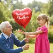 dekoracja prezent na dzien dziadka urodziny balon foliowy serce kochanemu dziadkowi czerwony