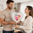 dekoracja prezent na dzien kobiet balon foliowy serce kwiaty bialy 18 hrt