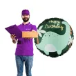 dekoracja prezent na urodziny balon foliowy dinozaur brontozaur happy birthday 18 rnd