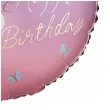 dekoracja prezent na urodziny balon foliowy jednorozec happy birthday rozowy 18 rnd