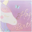 dekoracja prezent na urodziny balon foliowy jednorozec happy birthday rozowy 18 rnd