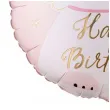 dekoracja prezent na urodziny balon foliowy kotek happy birthday rozowy 18 rnd
