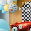 dekoracja prezent na urodziny balon foliowy samochody wyscigowe happy birthday 18 rnd