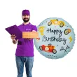 dekoracja prezent na urodziny balon foliowy samochody wyscigowe happy birthday 18 rnd