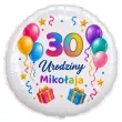 dekoracja prezent na urodziny balon foliowy z imieniem kolorowe balony personalizacja do girland