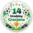dekoracja prezent na urodziny balon foliowy z imieniem pilka nozna personalizacja do girland