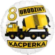 dekoracja prezent na urodziny dla chlopca balon foliowy budowa betoniarka personalizacja 18