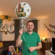 dekoracja prezent na urodziny dla wedkarza balon foliowy zlota rybka imie rybak bialy 18