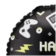 dekoracja prezent na urodziny gracza balon foliowy gaming happy birthday czarny 18 rnd