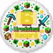dekoracja prezent na urodziny gracza balon foliowy z imieniem gaming minecraft personalizacja
