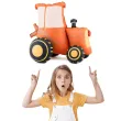 dekoracja prezent na urodziny wiejskie party stojacy balon foliowy pomaranczowy traktor farma