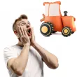 dekoracja prezent na urodziny wiejskie party stojacy balon foliowy pomaranczowy traktor farma