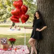 dekoracja prezent na walentynki balon foliowy serce czerwone partydeco 18 hrt