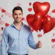 dekoracja prezent na walentynki balon foliowy serce czerwone partydeco 18 hrt