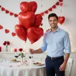 dekoracja prezent na walentynki balon foliowy serce czerwone partydeco 18 hrt