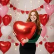 dekoracja prezent na walentynki dzien kobiet balon foliowy xl serce czerwone 24 hrt