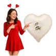 dekoracja prezent na walentynki slub rocznice wesele balon foliowy serce love kremowy 18