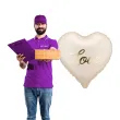 dekoracja prezent na walentynki slub rocznice wesele balon foliowy serce love kremowy 18
