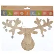 dekoracja renifer z dzwoneczkami drewno braz arpex 24 cm