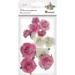 dekoracja rozyczki brokatowe rozowe titanum 12 szt