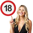 dekoracja sali na 18 urodziny tablica powitalna znak zakazu liczba 18 traffic birthday