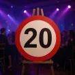 dekoracja sali na 20 urodziny tablica powitalna znak zakazu liczba 20 traffic birthday