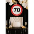 dekoracja sali na 70 urodziny tablica powitalna znak zakazu liczba 70 traffic birthday