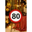 dekoracja sali na 80 urodziny tablica powitalna znak zakazu liczba 80 traffic birthday